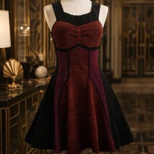 M Missoni sleeveless  knit off shoulder multi  striped dress  44 (US 8)